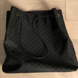 GUCCI Gifford Black Nylon Borsa Large Handbag